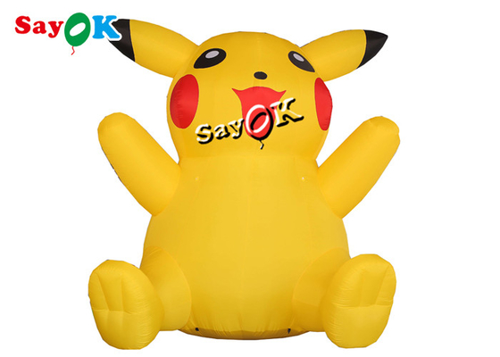 Yellow Pvc Airtight Inflatable Pikachu Model 6m 20ft Cartoon Characters For Birthday Parties