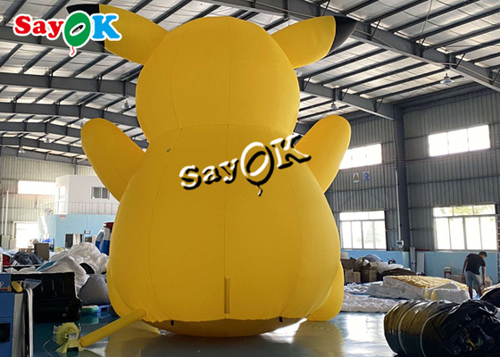 Yellow Pvc Airtight Inflatable Pikachu Model 6m 20ft Cartoon Characters For Birthday Parties