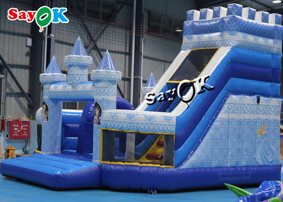 5m 16.5ft Blue Princess Bouncing Castle Commercial Inflatable Jumping Hhouse