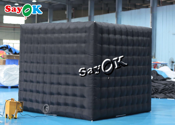 Event Booth Displays Single Door Portable Inflatable Cube Photo Booth Air Tent With LED Lights