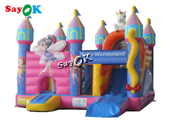 5.9m 19ft Fairy Wonderland Inflatable Jumping Castles With Slide