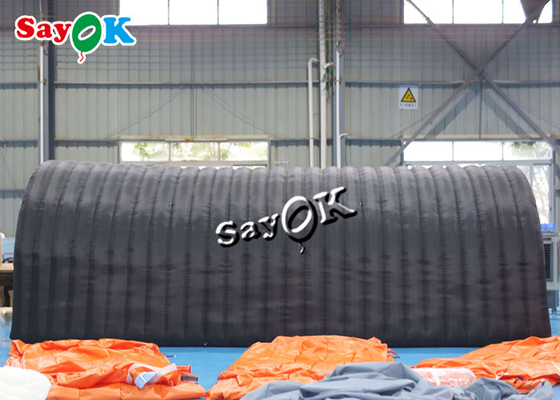Air Inflatable Tent ROHS 7.3m 24ft Black Inflatable Channel Tent With Door