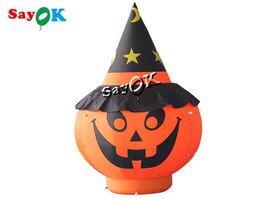 Garden Decorations Halloween Blow Up Pumpkin 2m With Black Hat