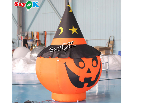 Garden Decorations Halloween Blow Up Pumpkin 2m With Black Hat