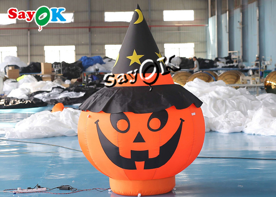 Garden Decorations Halloween Blow Up Pumpkin 2m With Black Hat