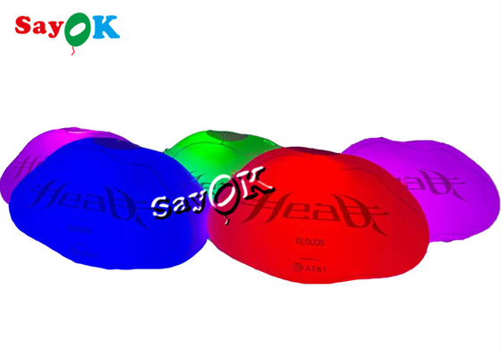 60cm Advertising Hanging Airtight Led Lighting Cloud Inflatable With Logo Printing