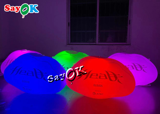 60cm Advertising Hanging Airtight Led Lighting Cloud Inflatable With Logo Printing