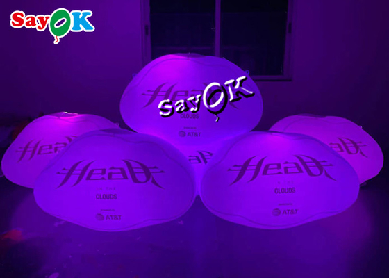 60cm Advertising Hanging Airtight Led Lighting Cloud Inflatable With Logo Printing