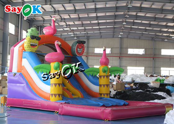 Blow Up Slip N Slide Commercial Inflatable Slide Colorful PVC Tarpaulin Inflatable Bouncer Slide With Pool Set