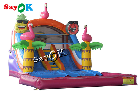 Blow Up Slip N Slide Commercial Inflatable Slide Colorful PVC Tarpaulin Inflatable Bouncer Slide With Pool Set