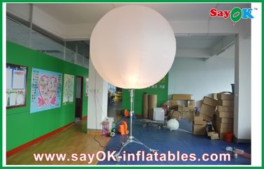 2m DIA Inflatable Lighting Decoration , White LED Stand Ball With Nylon Cloth For Advertising
