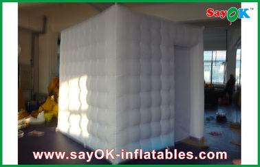 Professional Photo Studio White Inflatable Photo Booth Strong Oxford Cloth Photobooth With LED Light 2.4m X 2.4m X 2.4m