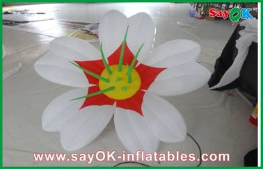 White 190T oxford cloth Giant Inflatable Decoration Flower Led Lighting For Party