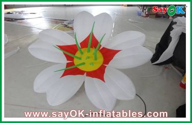 White 190T oxford cloth Giant Inflatable Decoration Flower Led Lighting For Party