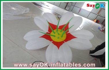 White 190T oxford cloth Giant Inflatable Decoration Flower Led Lighting For Party