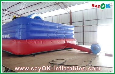 Red / Blue PVC Giant  Inflatable Cow Bouncer For Amusement Park