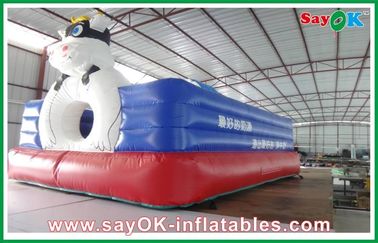 Red / Blue PVC Giant  Inflatable Cow Bouncer For Amusement Park