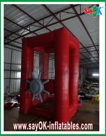 Amusement Park Red Gaint Inflatable Money Booth Cash Machine Catch Money