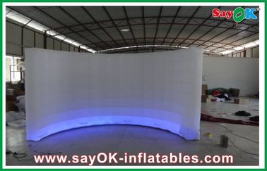 White Inflatable Air Tent Waterproof , Curved Inflatable Wall For Exhibition Tent Inflatable With LED Light