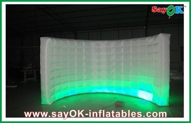 White Inflatable Air Tent Waterproof , Curved Inflatable Wall For Exhibition Tent Inflatable With LED Light