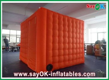 Inflatable Party Decorations Durable Mobile Inflatable Photo Booth Orange Outside Purple Inside With One Door