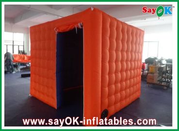 Inflatable Party Decorations Durable Mobile Inflatable Photo Booth Orange Outside Purple Inside With One Door