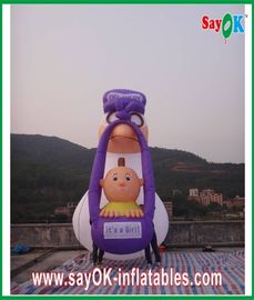Blow Up Cartoon Characters Cute 2m - 8m Inflatable Cartoon PVC Purple White For Advertising