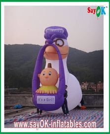 Blow Up Cartoon Characters Cute 2m - 8m Inflatable Cartoon PVC Purple White For Advertising