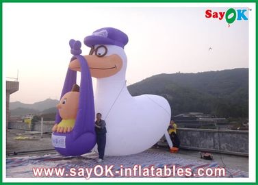 Blow Up Cartoon Characters Cute 2m - 8m Inflatable Cartoon PVC Purple White For Advertising