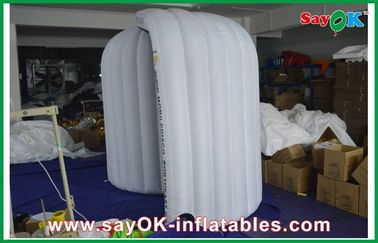 Advertising Booth Displays Black Inside White Inflatable Photo Booth Oxford Cloth For Wedding Party