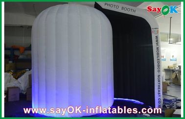 Advertising Booth Displays Black Inside White Inflatable Photo Booth Oxford Cloth For Wedding Party