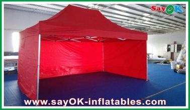 Event Canopy Tent Oxford Cloth Durable Pop-Up Tent Aluminum Frames Red With Printing