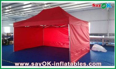 Event Canopy Tent Oxford Cloth Durable Pop-Up Tent Aluminum Frames Red With Printing