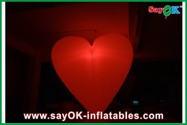 Party Decoration Inflatable Heart Diameter 2m With 12 Led Lighting Colors