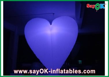 Party Decoration Inflatable Heart Diameter 2m With 12 Led Lighting Colors