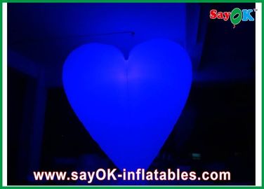 Party Decoration Inflatable Heart Diameter 2m With 12 Led Lighting Colors