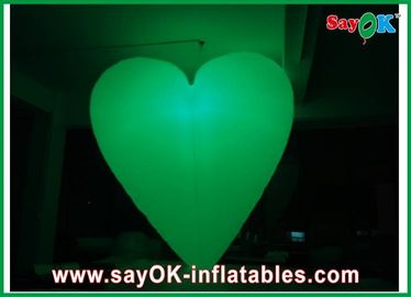 Party Decoration Inflatable Heart Diameter 2m With 12 Led Lighting Colors