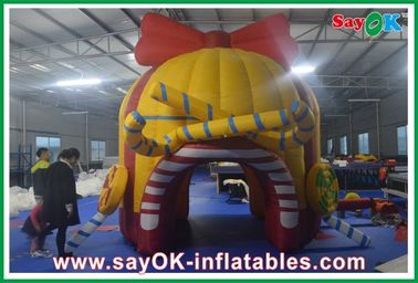 Large Outdoor Orange Inflatable Tunnel Tent Customed Red Inflaltable Candy House ,  Oxford Cloth Water-Proof Tent