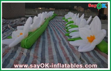 Decorative White Inflatable Lighting Decoration Fire-proof  Lighting Flower Length 5M