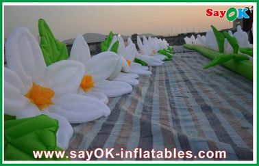 Decorative White Inflatable Lighting Decoration Fire-proof  Lighting Flower Length 5M