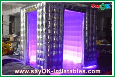 Inflatable Photo Studio Sliver Outside White Inside Photo Booth Tent Inflatable With Two Doors