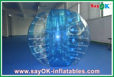 0.8mm PVC Inflatable Sports Games , Transparent / Blue Bumper Ball