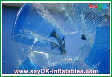 0.8mm PVC Inflatable Sports Games , Transparent / Blue Bumper Ball