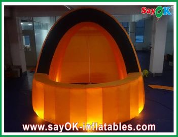 Inflatable Advertising Booth Orange Cloth Inflatalbe Bar Airproof  For Pub / Event With Led Lighting