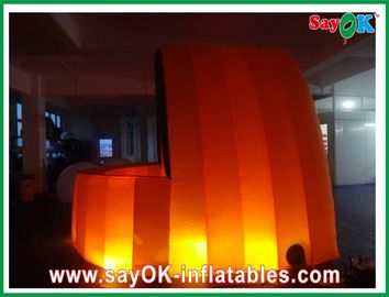 Inflatable Advertising Booth Orange Cloth Inflatalbe Bar Airproof  For Pub / Event With Led Lighting