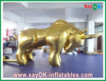 Inflatable Cowboy Golden Event Inflatable Bull 0.5mm PVC Tarpaulin 4M - 8M Height ROHS