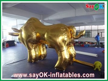 Inflatable Cowboy Golden Event Inflatable Bull 0.5mm PVC Tarpaulin 4M - 8M Height ROHS