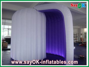 Bar White Outside Inflatable Photo Booth Purple Inside Logo Printing Rounded
