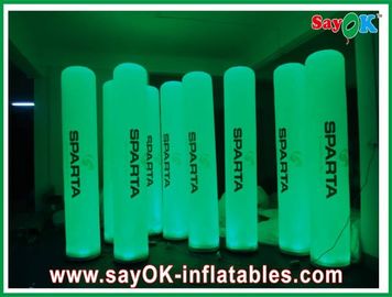 Green Wedding Party Led Inflatable Column Inflatable LED Light With Printing Logo Pillar