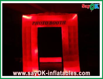 Inflatable Party Decorations 12 LED Lights Inflatable Blow Up Photobooth Printing SGS For Festival Event